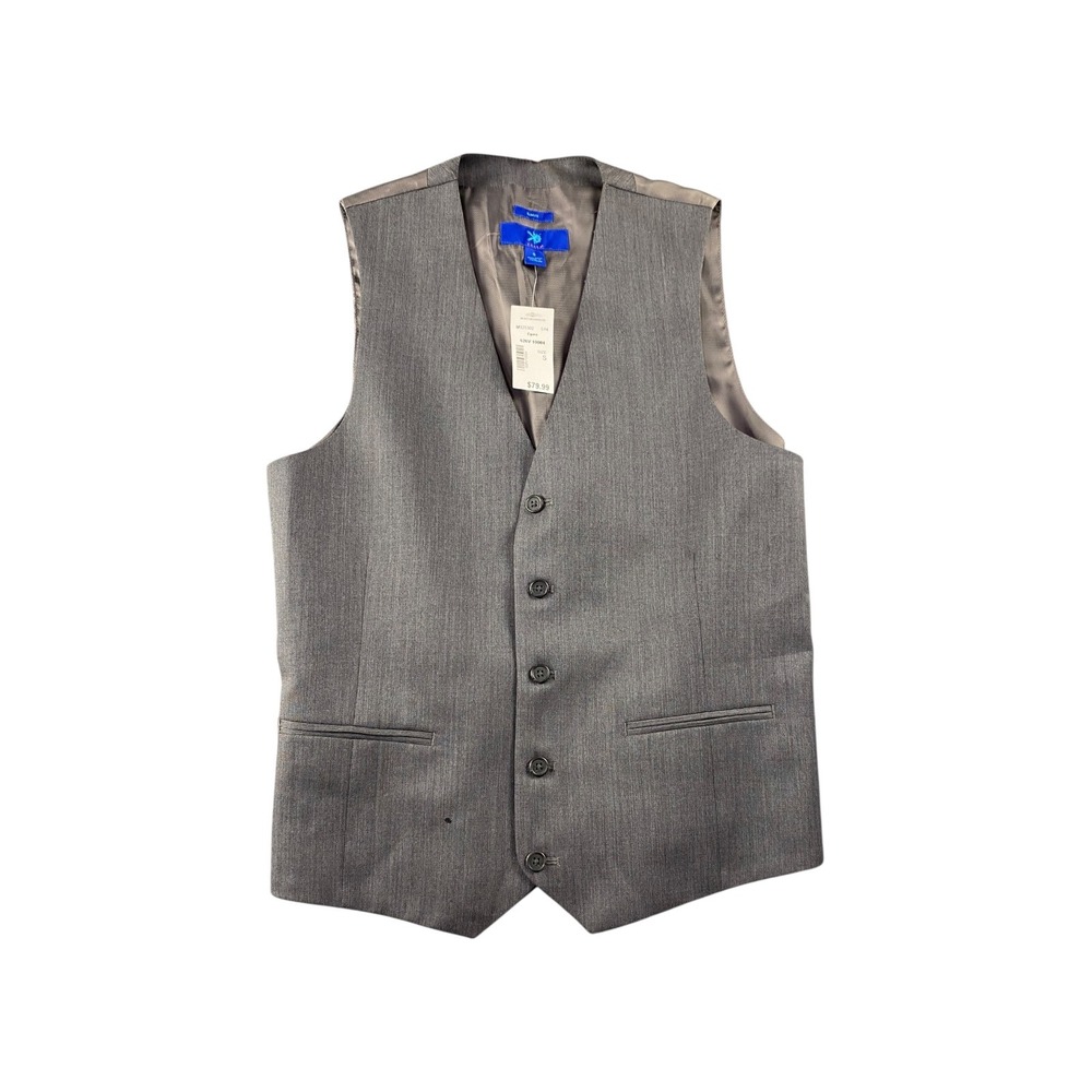 Egara Slim Fit Wool Vest Men's Size S Gray Suit Waistcoat New‎ with Tags *READ*